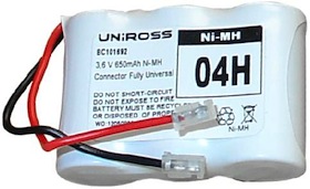 3.6V Uniross Cordless Phone Battery 3x1/2AA NiMH 04H BC101692