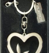 Playboy Heart with Bunny Metal Key Chain 11cm long