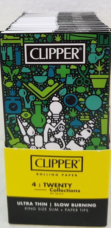CLIPPER Combi Kingsize Slim Papers + Tips Weed Design 12 packs
