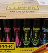 Clipper Assorted Fire Print Leaves Flint Lighter 40pcs