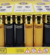 Clipper Black & Gold Electronic Soft Touch Lighter 40pcs