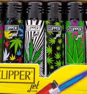 Clipper Assorted Colour Jet Flame Leaf Lighter x 24pcs