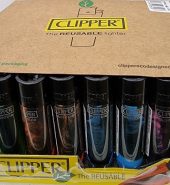 Clipper Assorted Nebula Black Printed Flint Lighter 40pcs
