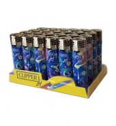 Clipper Electronic Printed Jet Flame Lighters Outer Space Tray of 24’s- CKJ3B033UKH
