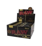 Raw Black Classic King Size Slim Connoisseur Rolling Papers + Tips Box of 24’s