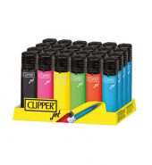 Clipper Refillable Electronic Jet Coloured Lighters Tray of 24’s