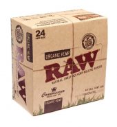 Raw Organic Hemp King Size Slim Papers + Tips (Connoisseur) Box of 24’s