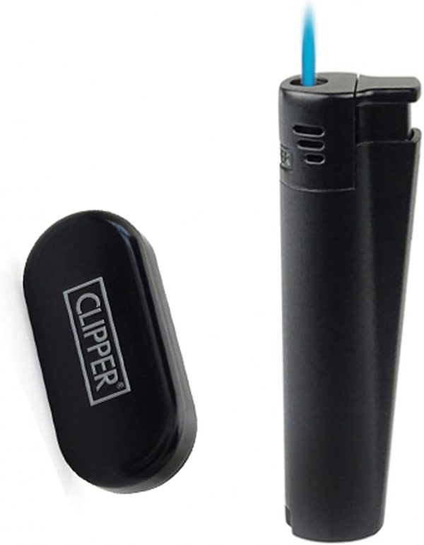 Clipper Metal Black Jet Flame Lighter with Gift Box