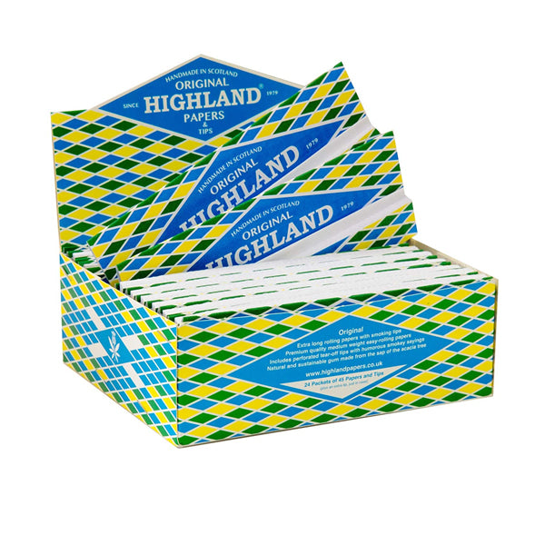 Highland Double Decadence King Size Rolling Papers & Tips Box of 24's