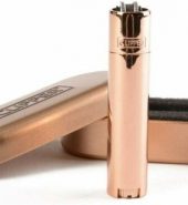 Clipper Metal Rose Gold Colour Lighter with Gift Box