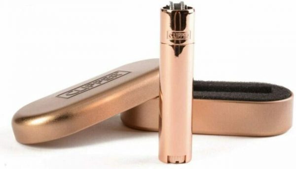 Clipper Metal Rose Gold Colour Lighter with Gift Box