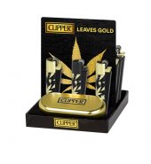 Clipper Metal Flint Gold Leaves Lighters – Limited Edition Tray of 12’s
