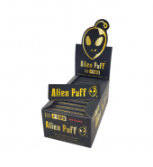 Alien Puff Black & Gold 1 1-4 Size Unbleached Brown Papers + Tips 26 booklets