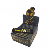 Alien Puff Black & Gold King Size Unbleached Brown Rolling Papers + Tips 33 booklets
