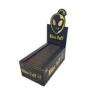 Alien Puff Black & Gold 1 1-4 Size Unbleached Brown Rolling Papers 50 booklets
