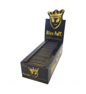 Alien Puff Black & Gold Queen Size Unbleached Brown Rolling Papers 62 booklets